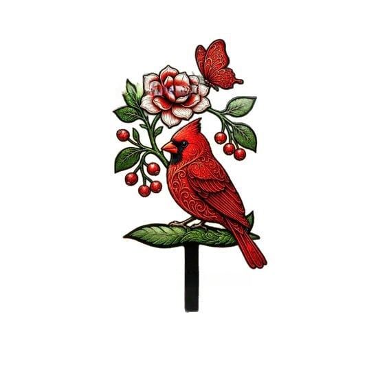 🐦Cardinal Art Garden Stake💖