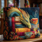 🐉Fantasy Dragon Book Quilted Tote Bag