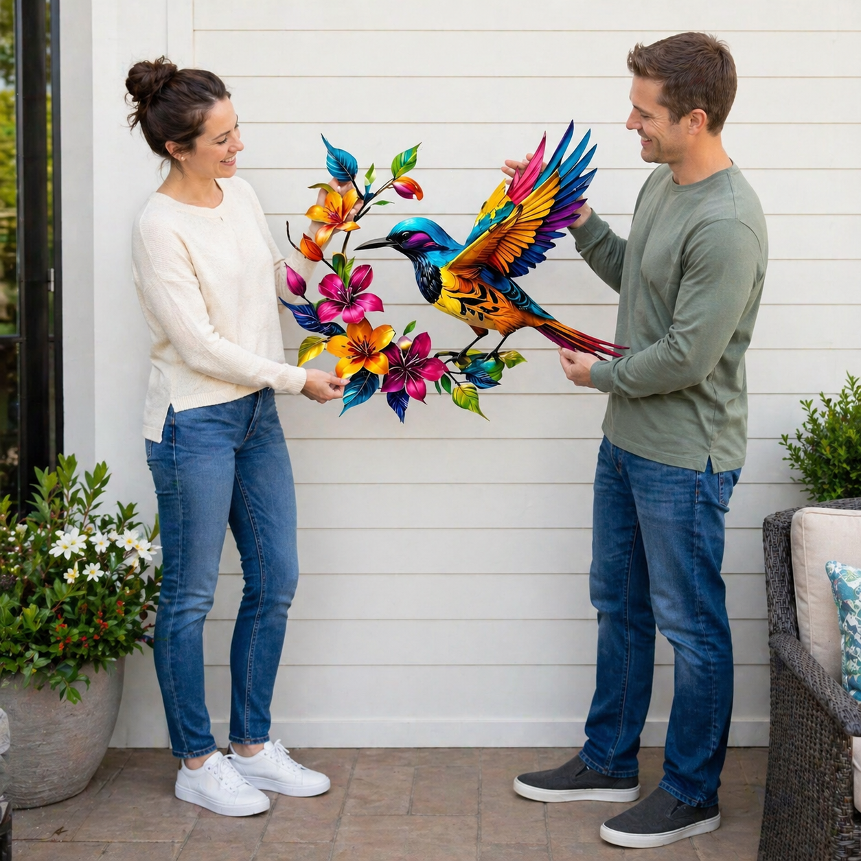 ✨Hummingbird Bloom Metal Wall Art