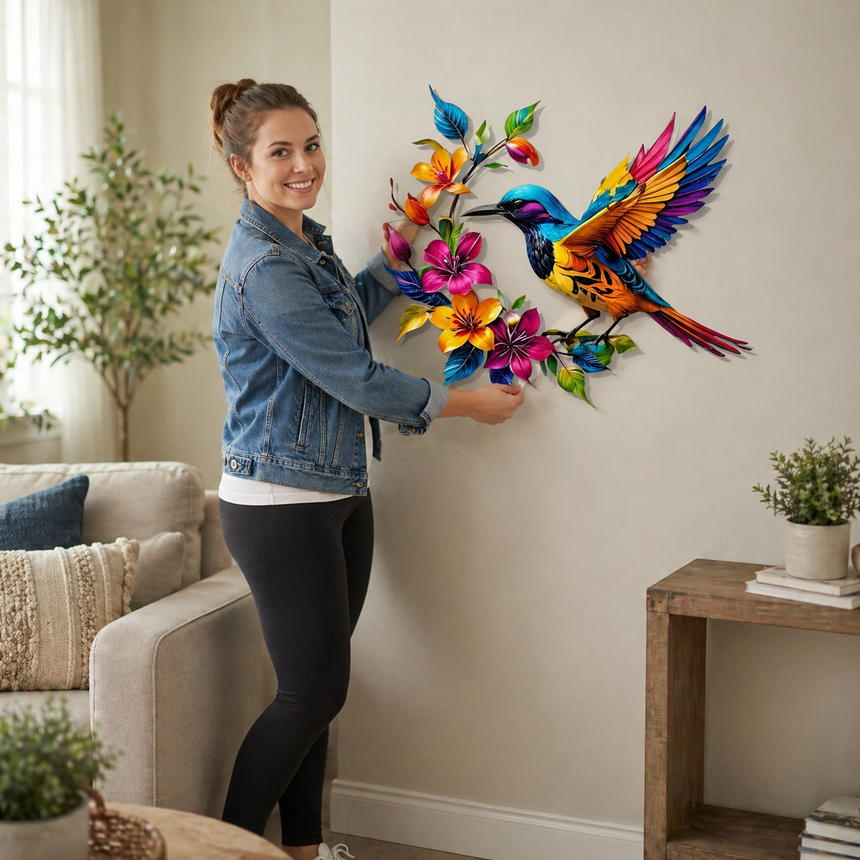 ✨Hummingbird Bloom Metal Wall Art