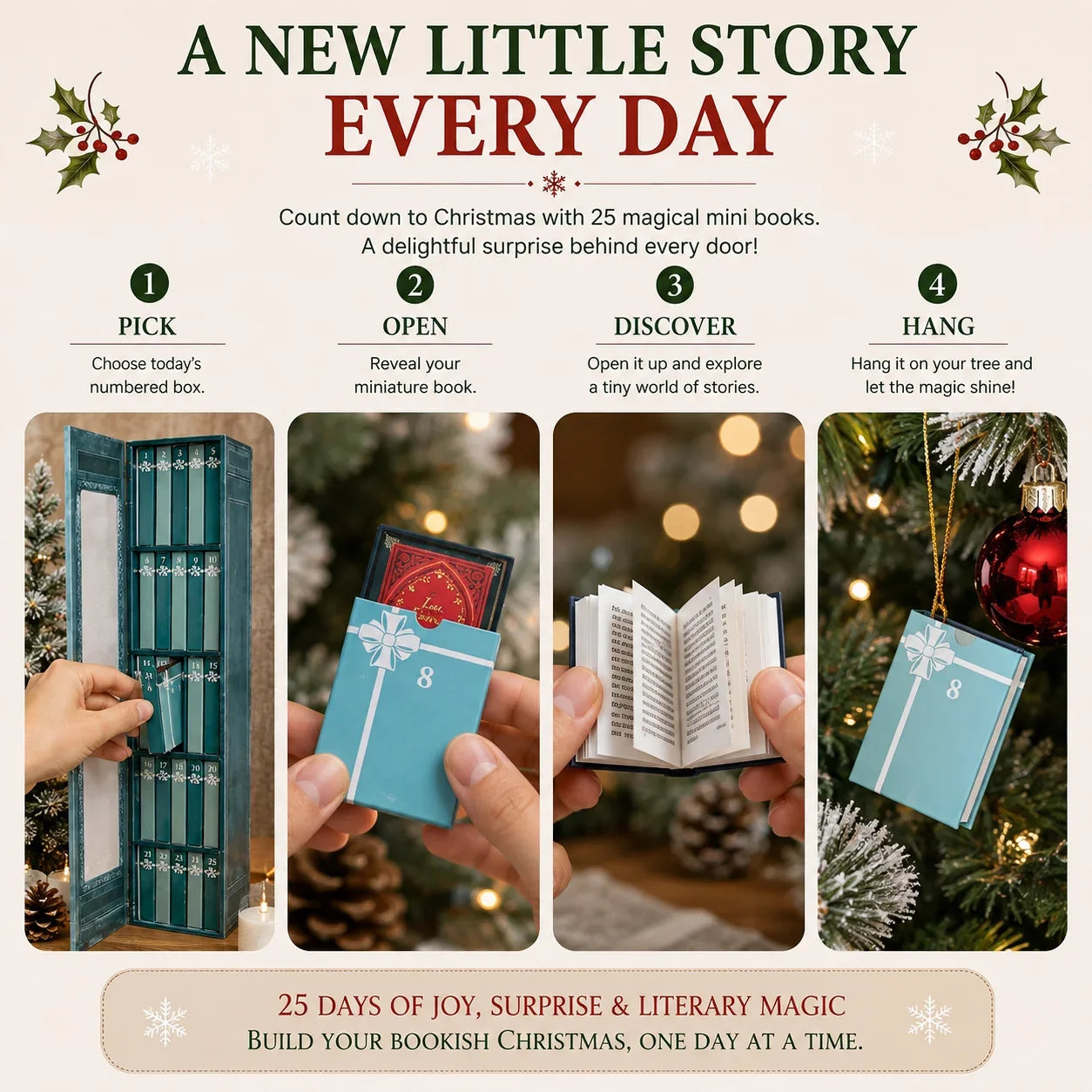 📚 25-Day Mini Book Advent Calendar – 🎁 ❤️ A Book Lover's Christmas Countdown