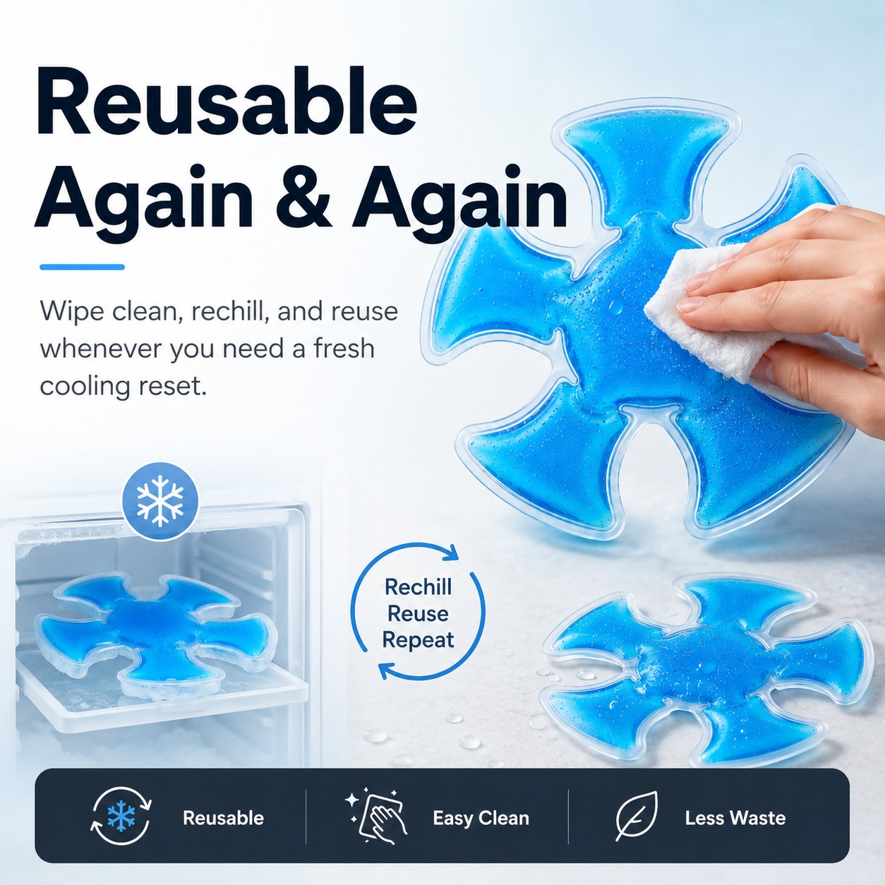 ❄️ Wearable Cooling Gel Insert – Comfort in Hat & For the Whole Body 🧢💙
