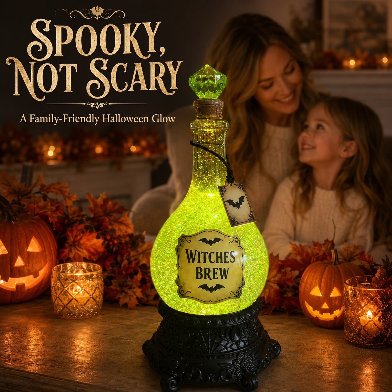 🧙✨Lighted Witches’ Brew Poison Bottle Glitter Globe