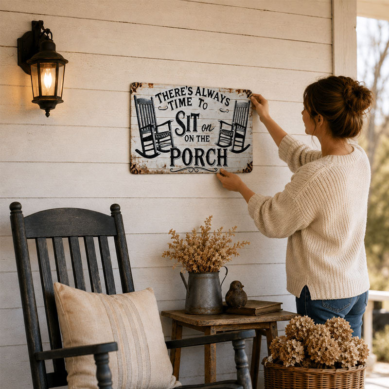 🌾🏡 Porch Therapy Vintage Metal Sign