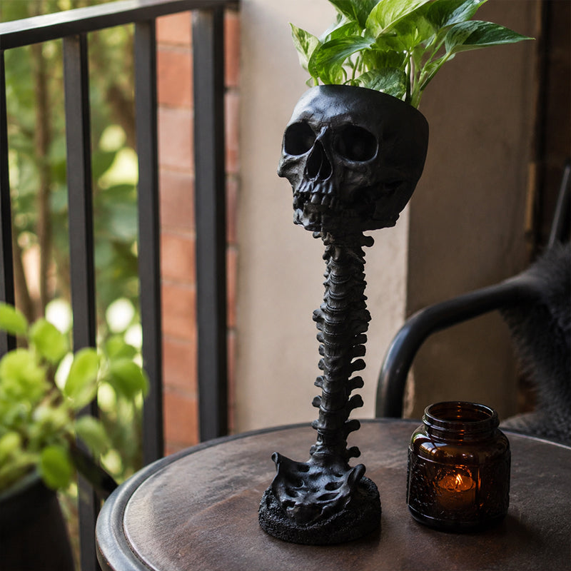 💀🖤Gothic Skull Planter And Skeleton Vase Spooky Home Decor