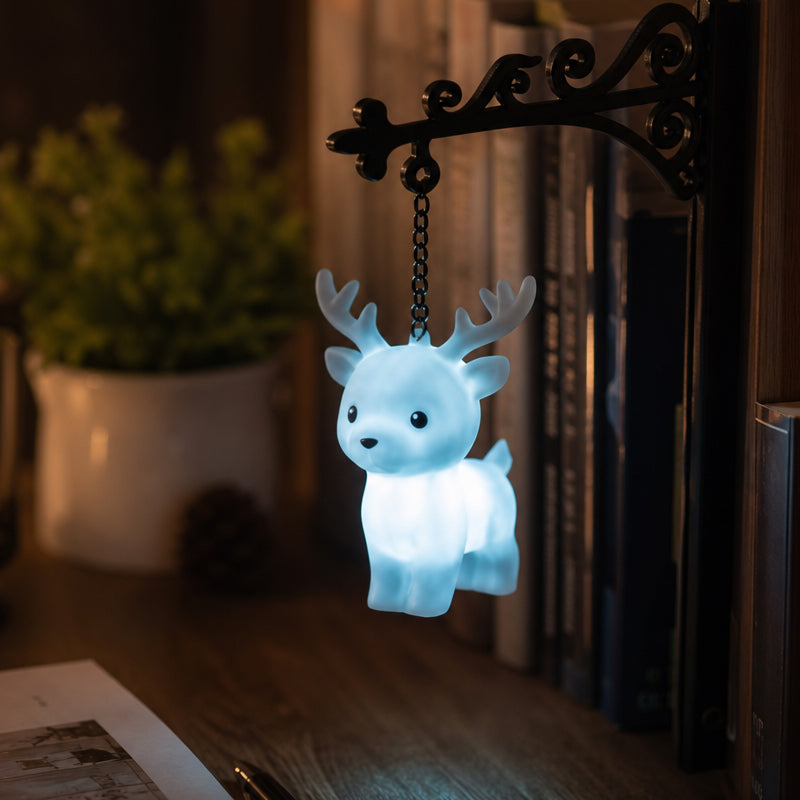 🦌 Handmade Elegant Collectible Enchanted Forest Animal LED Bookshelf Light, Whimsical Warm Holiday Home Decor Gift for Book Lovers
