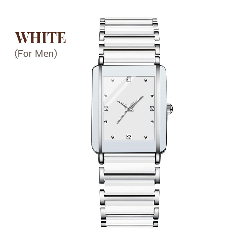 ⌚ Elegant Ceramic Band Watch — 3ATM Water Resistant, Quartz, Gift Box Included