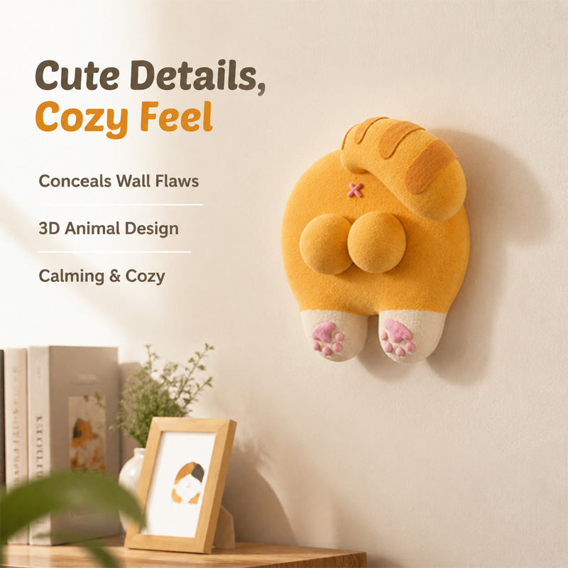 Whimsical Cat Butt Switch Cover - 3D Printed Home Decor & Wall Flaw Concealer