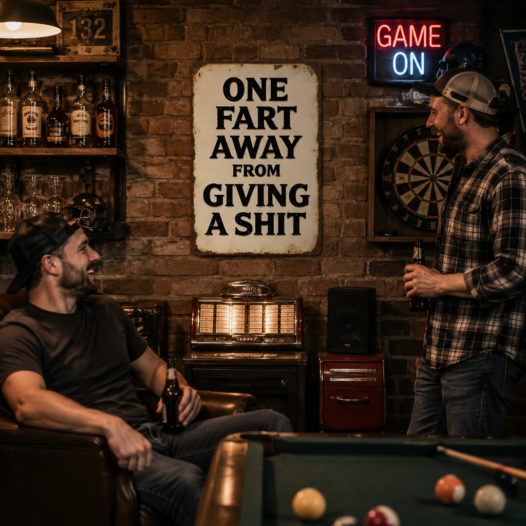 😆 Sarcastic Quote Vintage Metal Wall Sign, Funny Cheeky Wall Decor for Man Cave Garage Bar