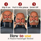 😂 Funny Face Car Headrest Cover – Hilarious Car Interior Decor!
