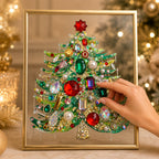 🎄✨ Handmade Elegant Collectible Crystal Beaded Tabletop Christmas Tree, Sparkling Gem Pearl Holiday Home Decor