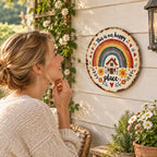 🌈Vintage Round Wall Sign | This Is Our Happy Place Home Decor