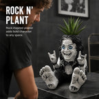 🤘 Rock‑On Gesture Face Succulent Planter, Quirky Rock‑and‑Roll Plant Pot