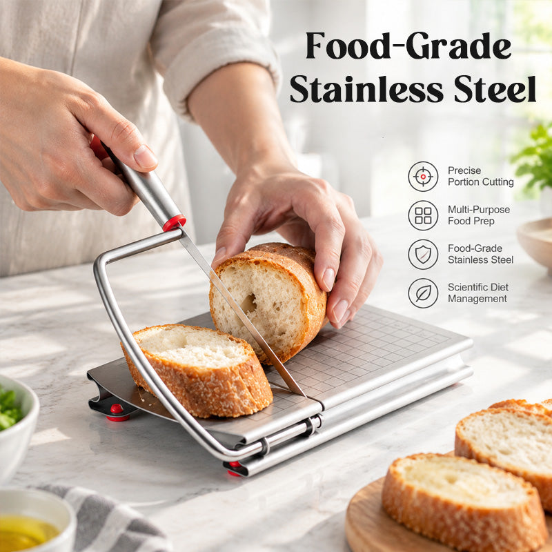 🧀✨ Stainless Steel Cheese Slicer with Scale – Effortless Even Slices for Your Platters!