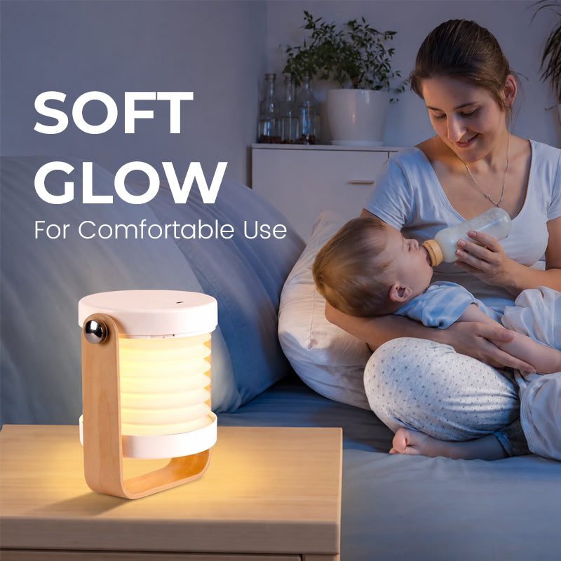🏮 Collapsible 2‑in‑1 Portable Lantern Night Light, Type‑C Rechargeable Bedside Reading Lamp