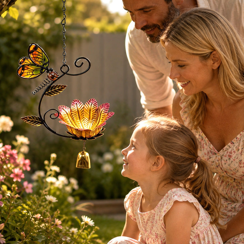 🦋 Butterfly Bird‑Feeder Wind Chime 🌼 Whimsical Garden Hanging Decor