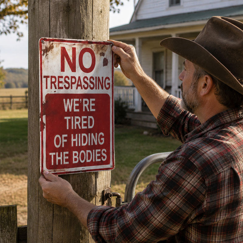 📢📢LAST DAY SALE 50% OFF🚫💀No Trespassing We're Tired Of Hiding Corpses