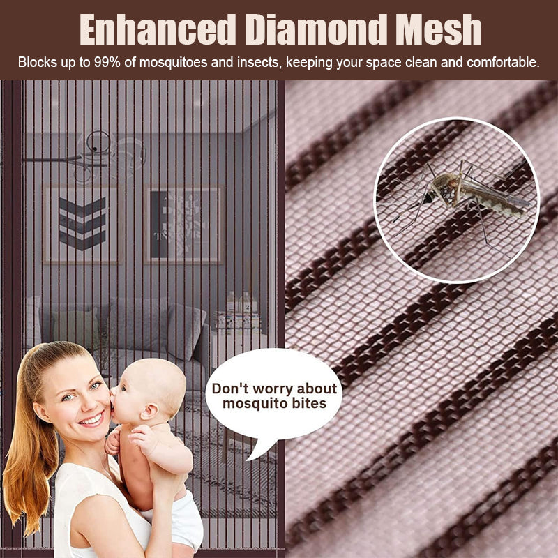 🚪 Diamond Mesh Magnetic Door Curtain