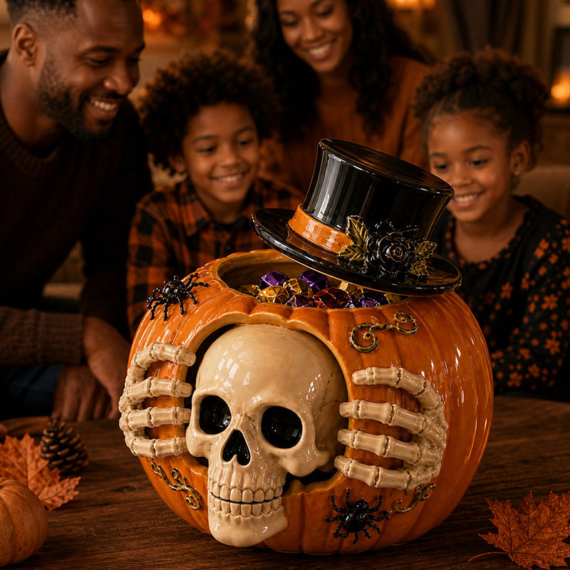 🎃🍬👻Trick-or-Treat | Skull Pumpkin Candy Jar