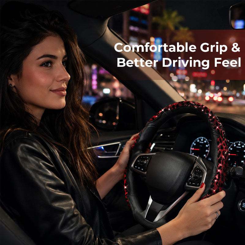 ✨ Leopard Sparkle Steering Wheel Cover 🐆