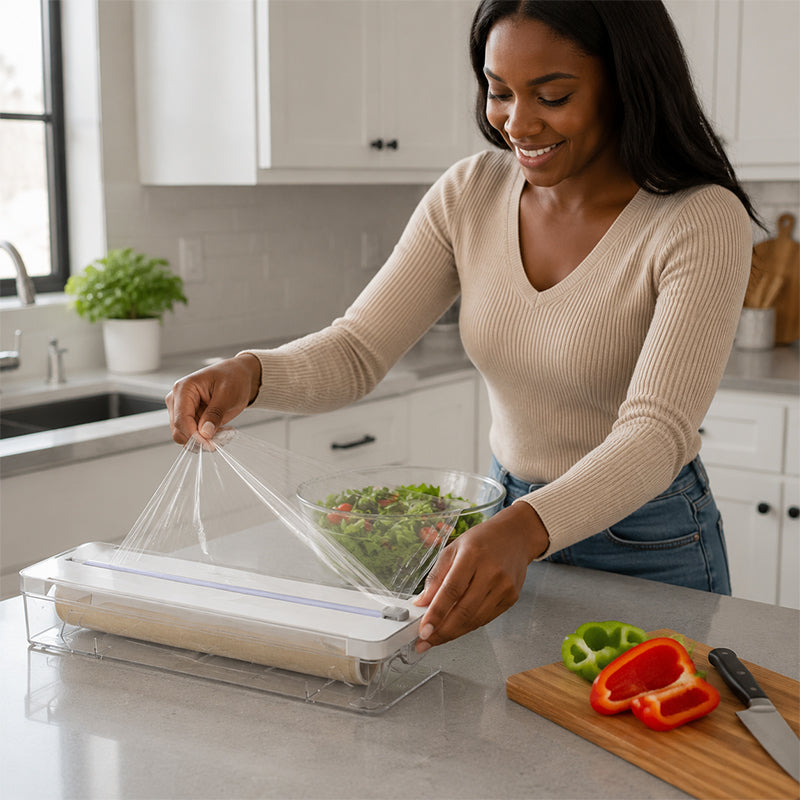 ✂️Kitchen Aluminum Foil Paper Plastic Wrap Storage Cutting Box