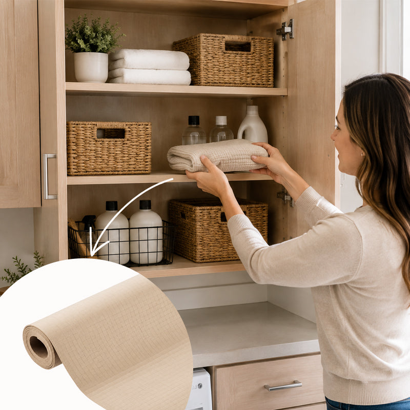 🧺 Non‑Slip Easy‑Cut Shelf & Drawer Liner Kitchen Storage Accessory