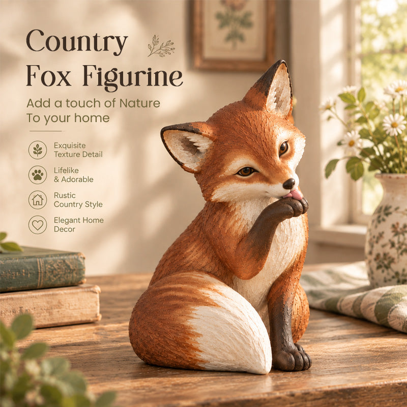 🦊 Rustic Red Fox Figurine | Bring Woodland Warmth Into Your Home