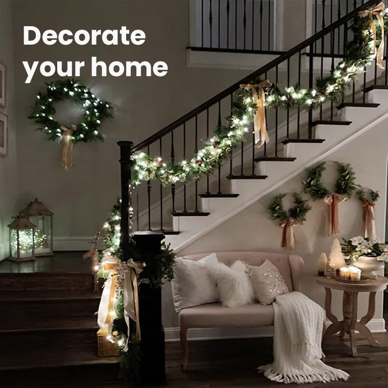 💛 3‑Tone Christmas Fairy Lights, Flexible Bendable Wire For Tree, Garland & Staircase Decor