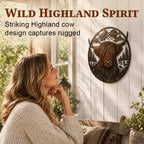 🏔️ Highland Cow Mountain‑Scene Metal Wall Decor – Rustic Open‑Work Farmhouse Art