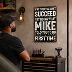 😄 Witty Distressed Vintage Metal Wall Sign, Funny Conversation‑Starter Plaque for Garage & Office