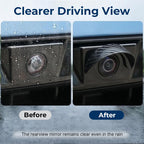 🚗 Rear‑View Camera Rain Shield Cover ✨ Carbon‑Style Splash & Dust Protector