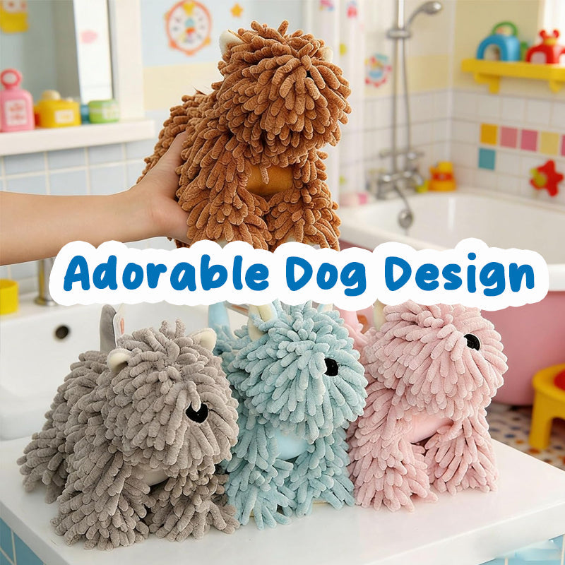 🐶Cute Dog Hand Towel – Ultra Absorbent Hanging Microfiber Drying Towe