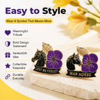 🌺 Purple Poppy Horse Memorial Brooch 💜 Meaningful Symbol Accessory