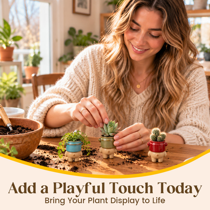 🤏 Cute Finger Shaped Planter Pots – Fun Mini Succulent Pot Set!