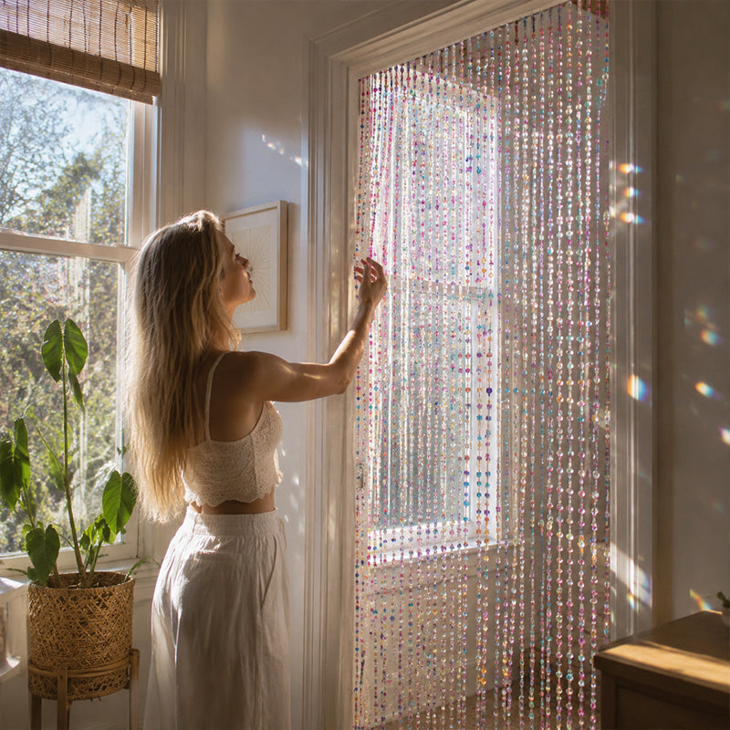 Sparkling Rainbow Beaded Window Curtain ✨🌈