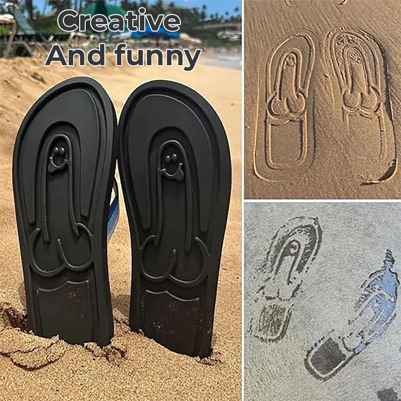 😜Funny Footprint Pattern Platform Flip Flops