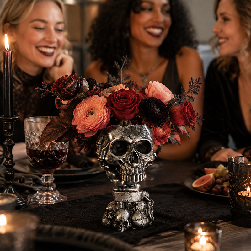 💀Skull Resin Planter - Halloween Goth Desktop Decor