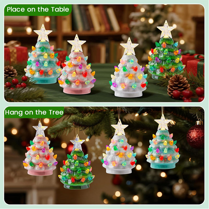 🎄Christmas Set of 4 Mini Nostalgic Tree Ornaments with Gift Bags