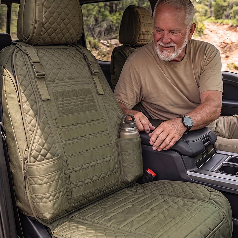 🚗Camouflage Tactical Car Seat Cover With Storage Pockets