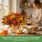 🍂Autumn Eucalyptus & Violet Artificial Flowers for Home Decor