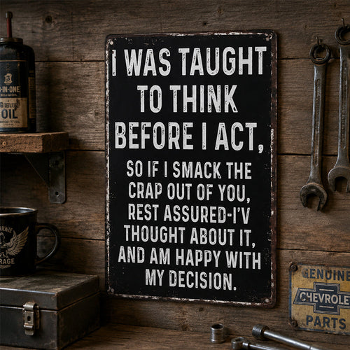 😂🔥Humorous &amp; Satirical Metal Signs – a retro-style "men's cave" and garage wall decoration full of dark humor