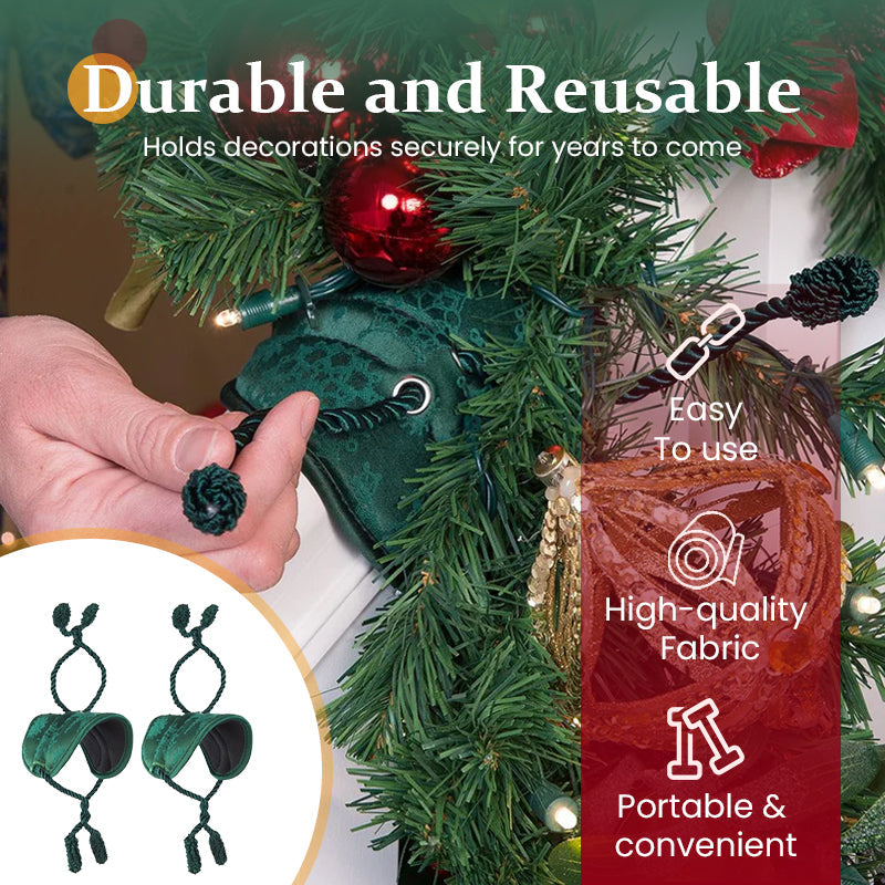 🎀 Reusable Soft Fabric Banister Garland Ties – Scratch‑Free Holiday Stair Decoration
