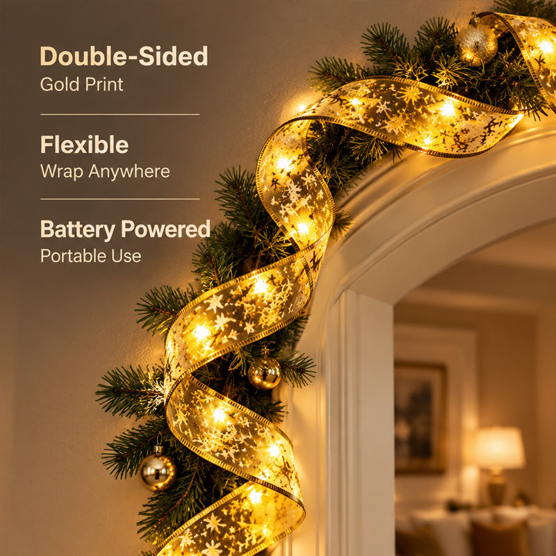🎄 Christmas LED Ribbon Lights | Festive Glow for Your Holiday Tree