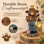 🐄 Highland Cow Solar Garden Statue ✨ Warm‑Glow Farmhouse Lantern Decor