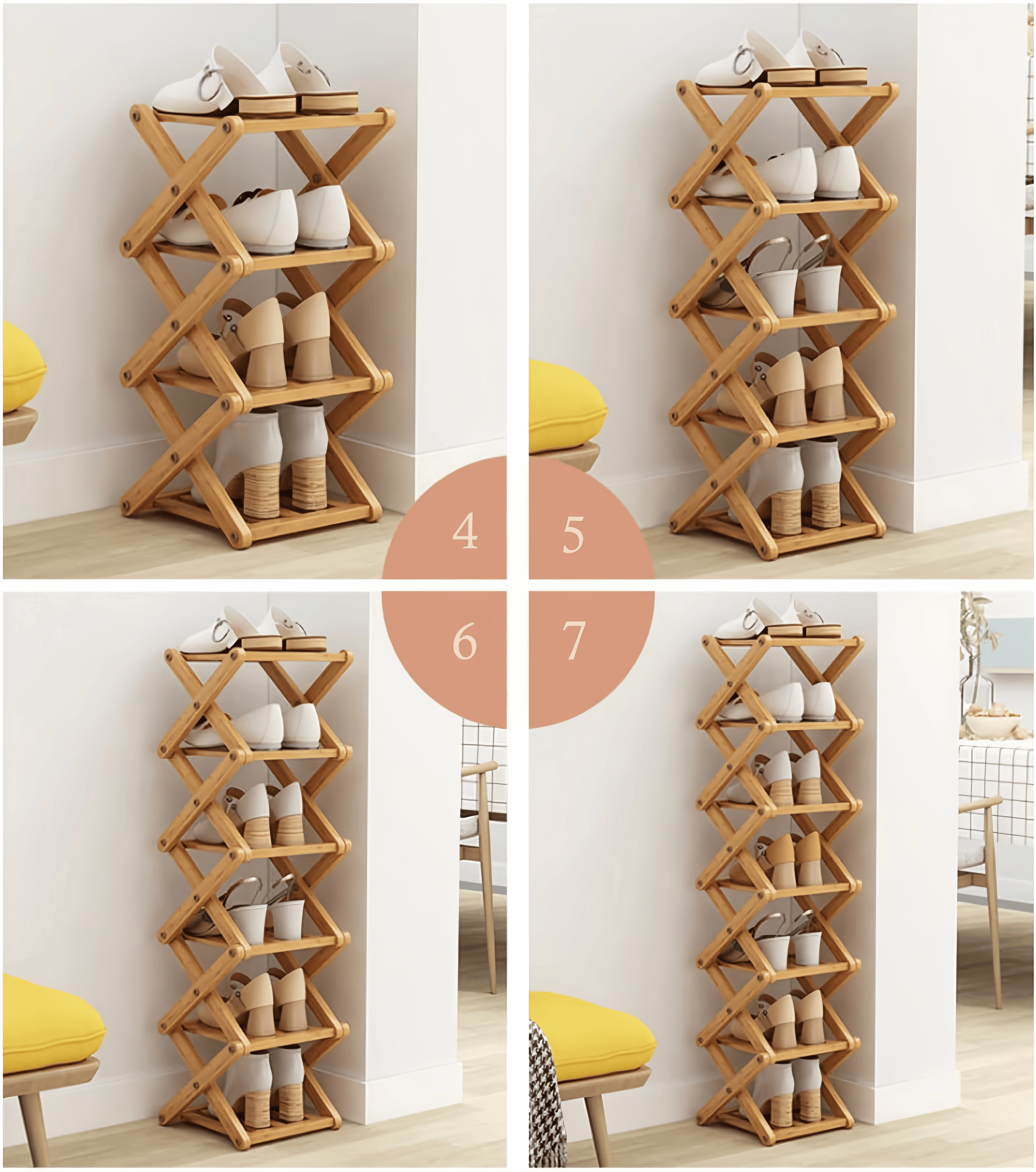 The 9-Tier No-Assembly Bamboo Rack!🌿👟