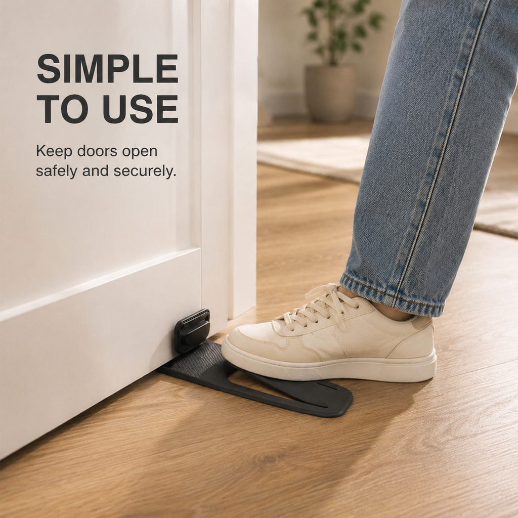 🚪 Discreet Multifunctional Door Stop ✨ Anti‑Pinch Safety Guard for Babies