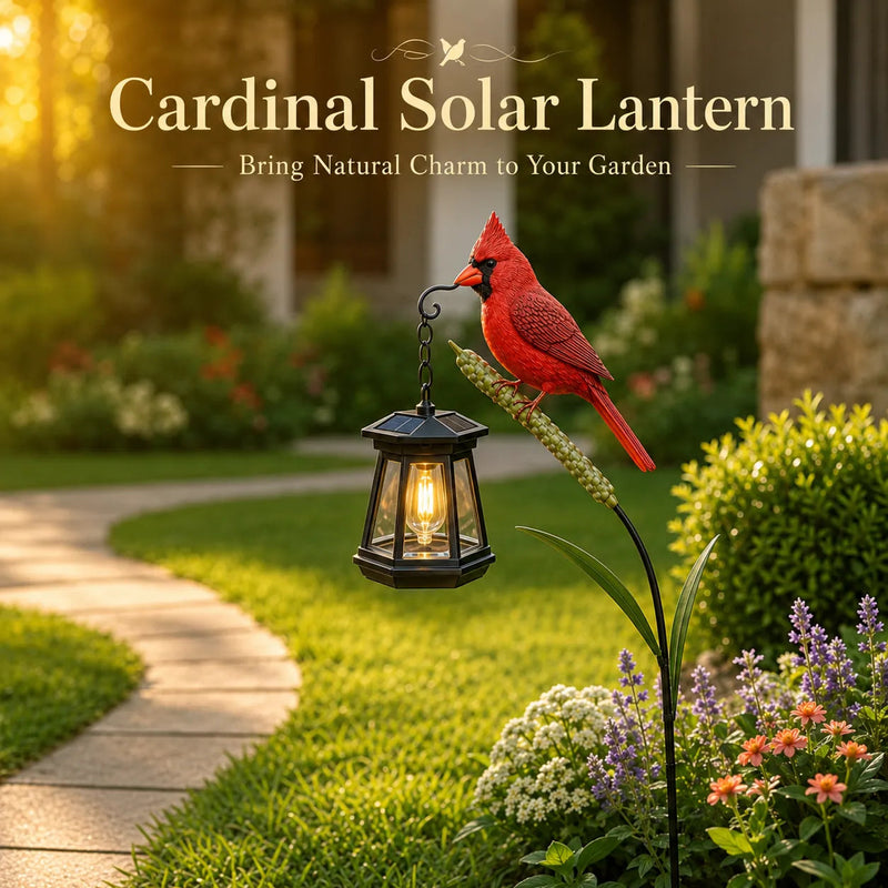 🐦Solar Cardinal Garden Lantern