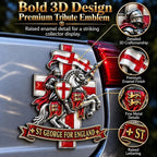 🛡️ “St George for England” Protection & Blessing Commemorative Metal Car Emblem