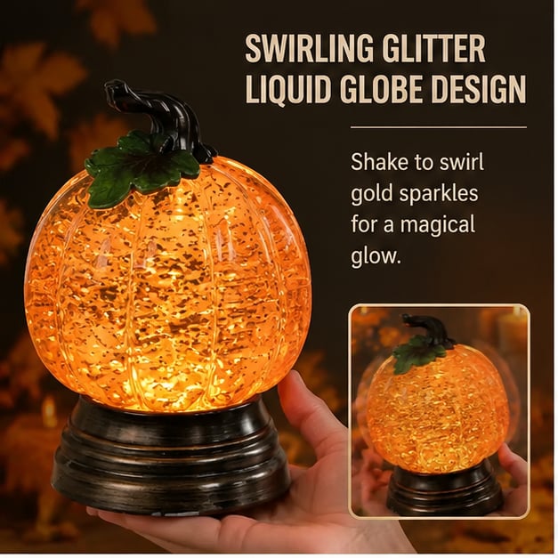 🔥Last Day 50% OFF - 🎃🍂Glitter Lighted Pumpkin Snow Globe