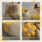 📢📢LAST DAY SALE 50% OFF👜Handmade Crochet Flower Tote 🌼✨